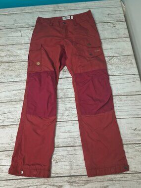 Fjallraven Keb Curved Technical Trousers G-1000 Red Garnet Red Women Size EU 36